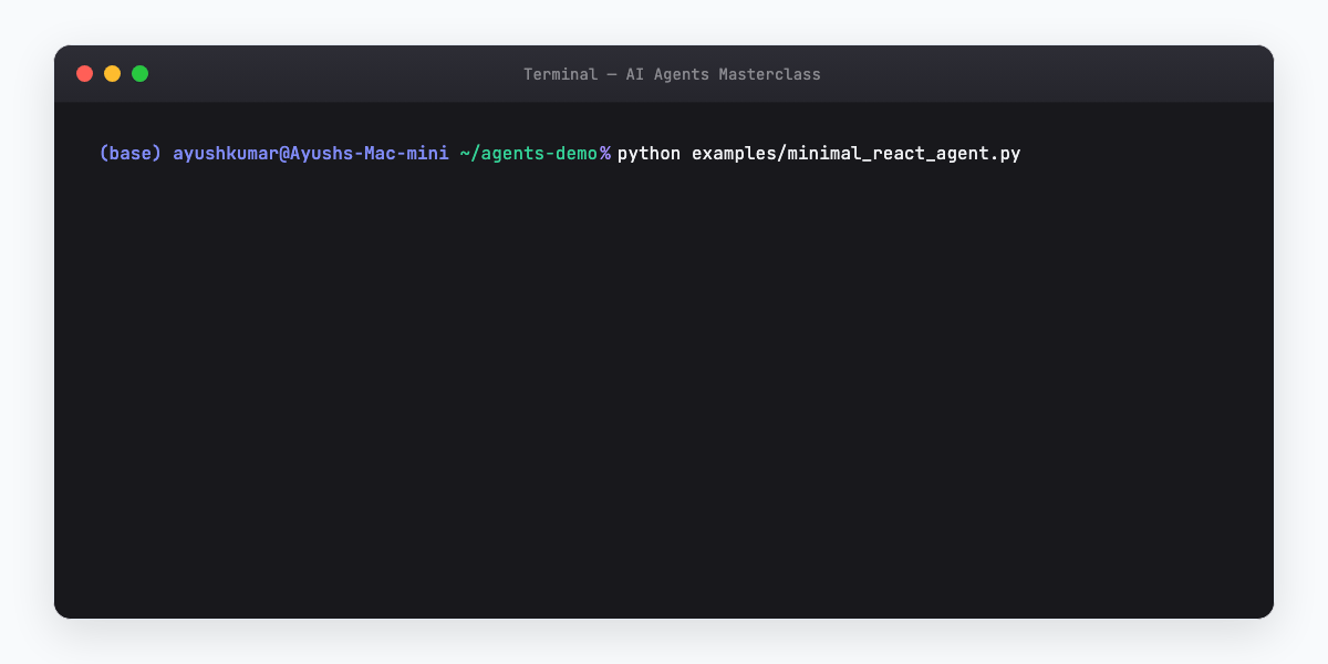 Step 02 — minimal ReAct run