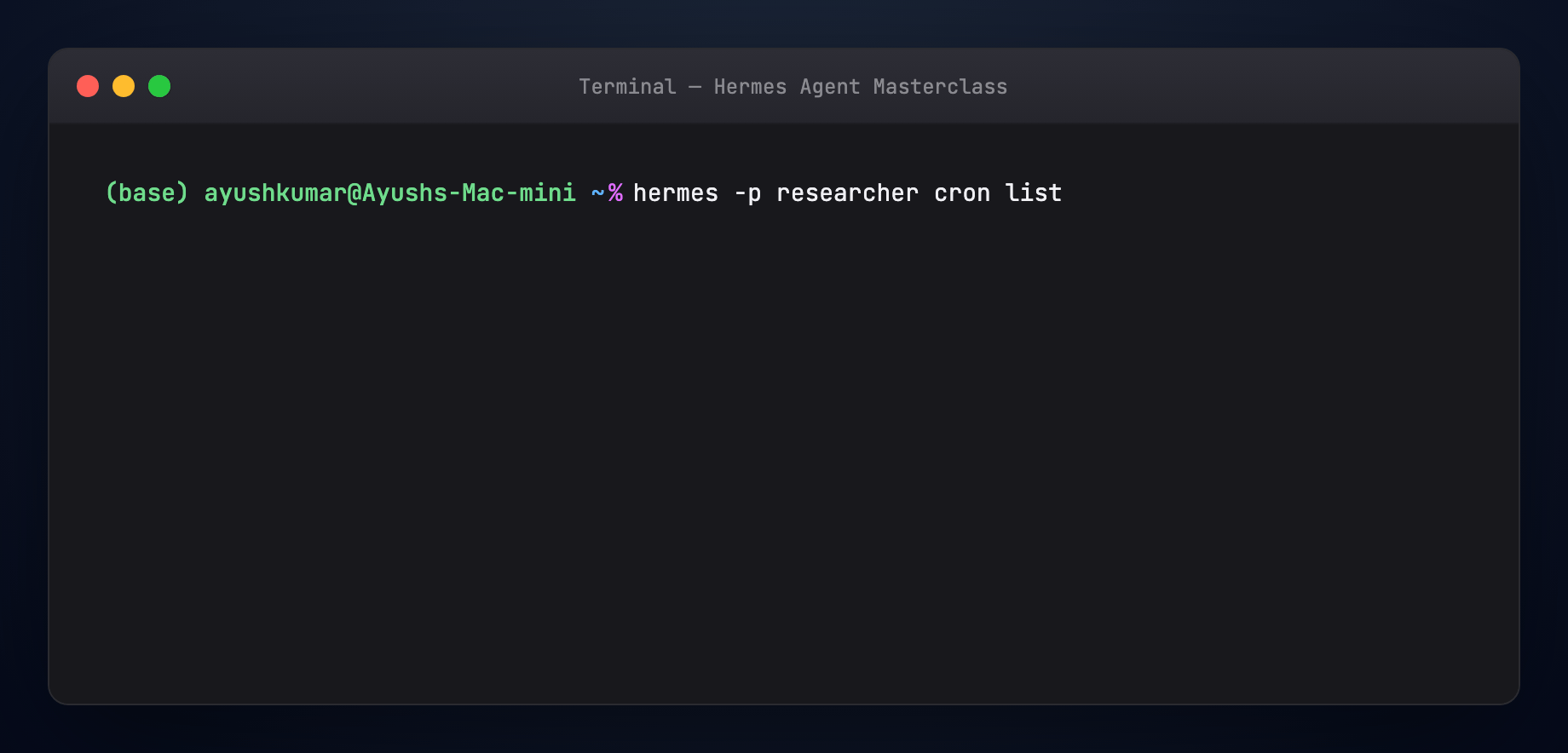 Cron list — animated
