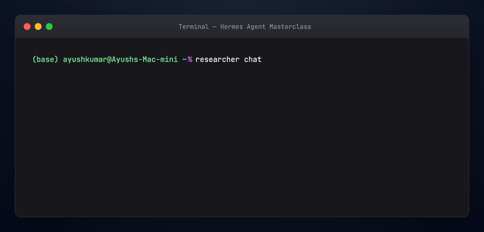 Researcher chat — animated