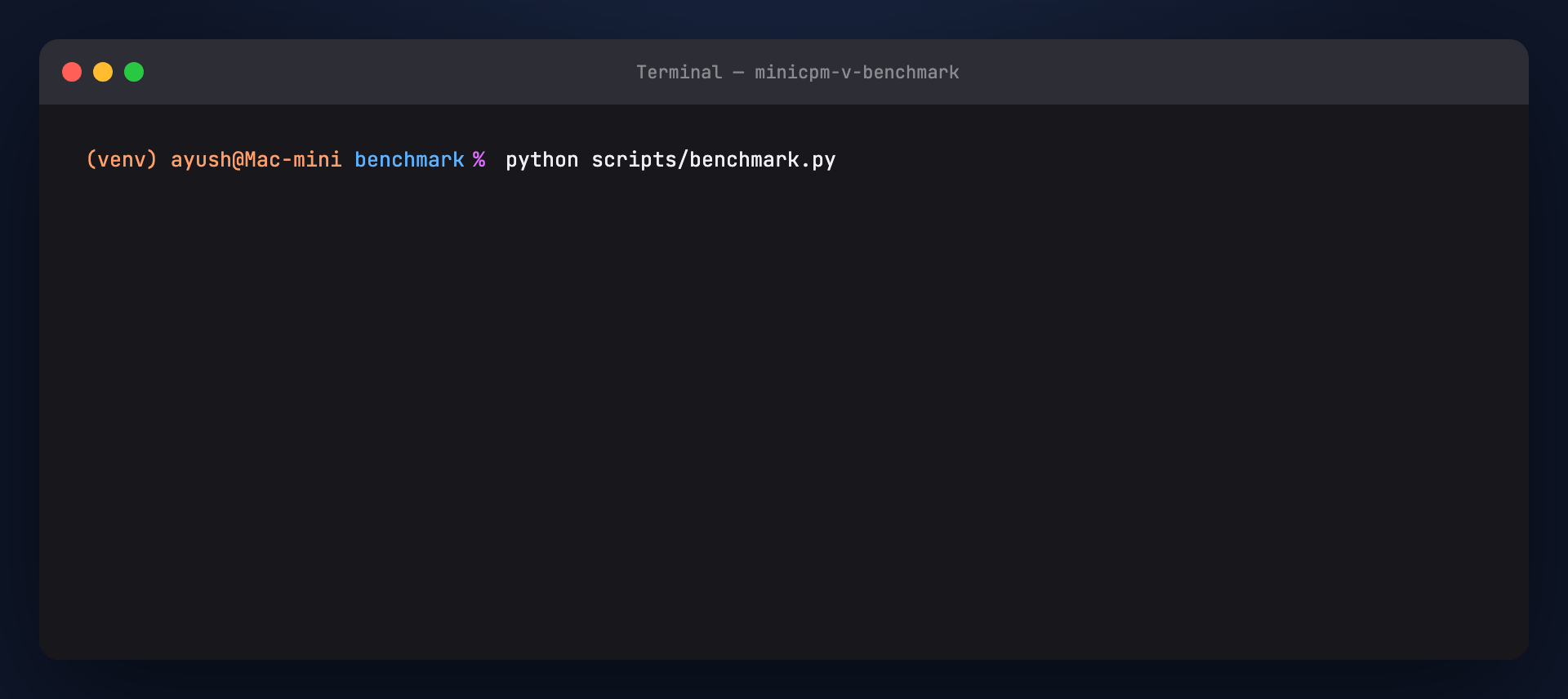 Run the benchmark in your terminal