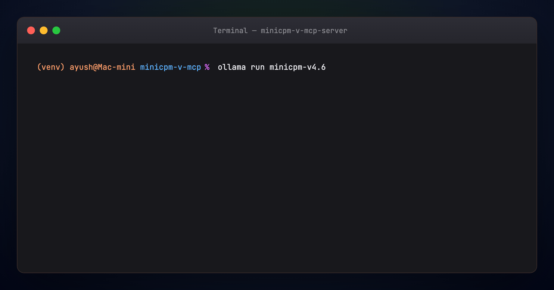 Pull and run MiniCPM-V 4.6 in the terminal