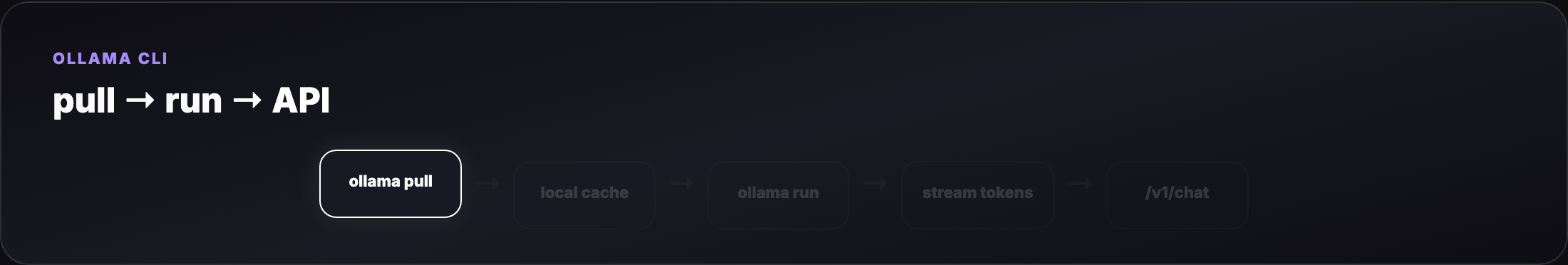 Pull → run → API workflow