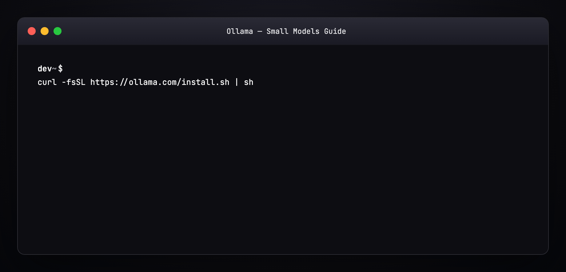 Install and verify Ollama — animated