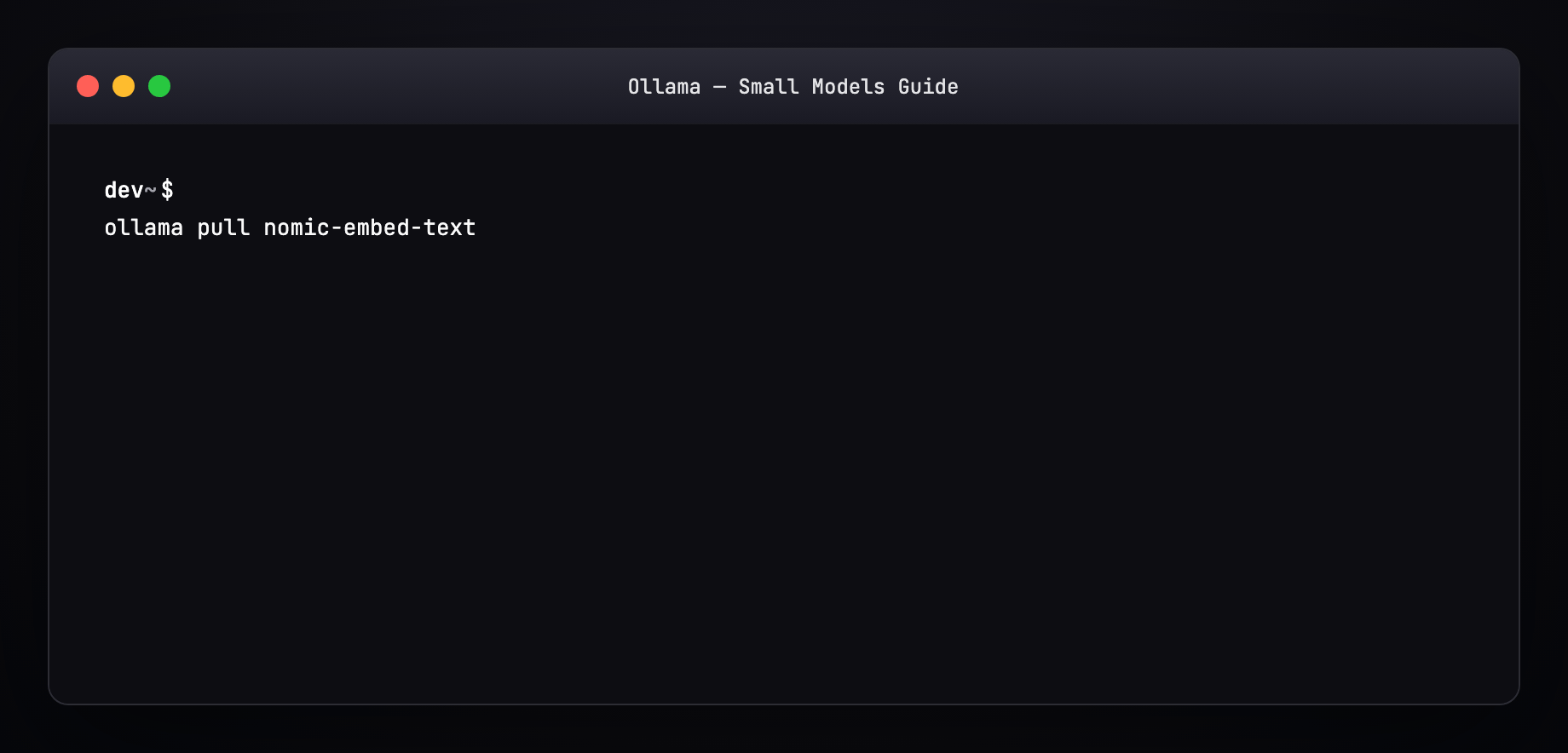 Embeddings + ollama ps — animated