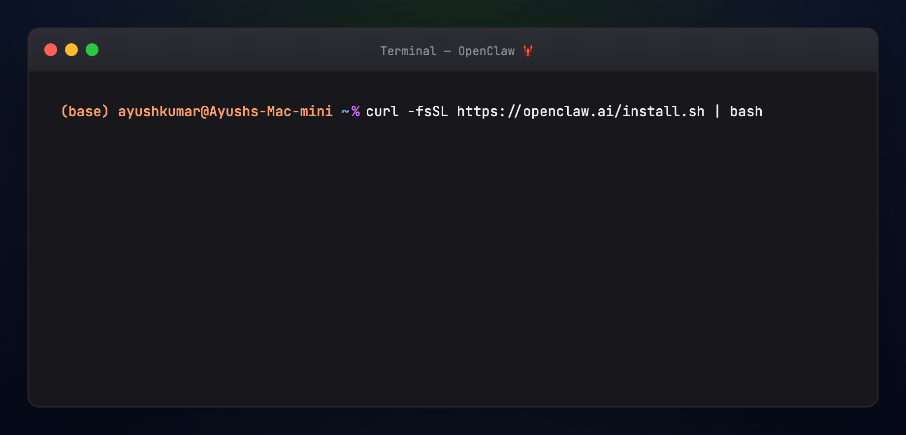Install OpenClaw — animated