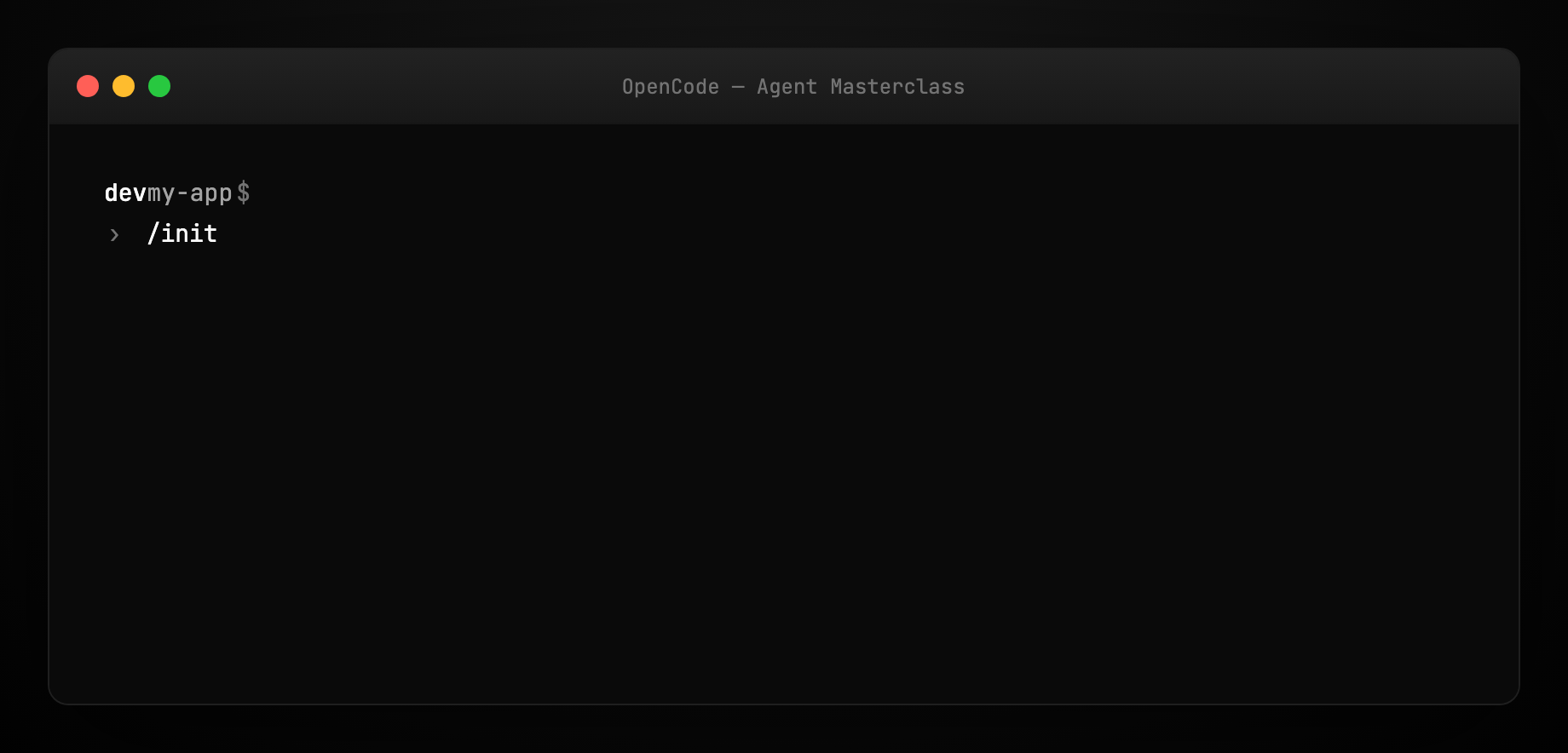 Init project — /init creates AGENTS.md