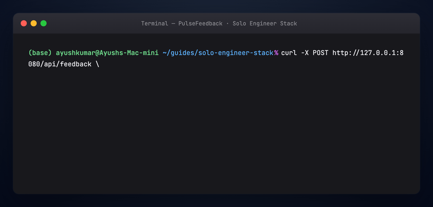 Part 5 — POST /api/feedback + pytest